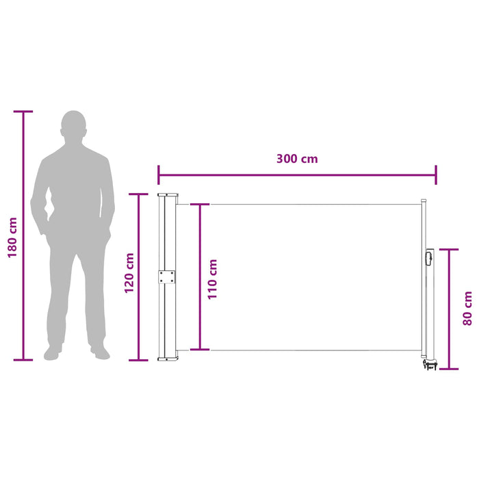 Awning lateral 100% poliester, fier, oțel WALTI