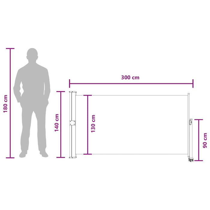 Awning lateral 100% poliester, fier, oțel WALTI