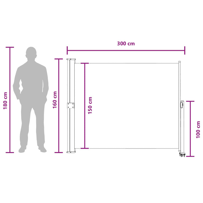 Awning lateral Antracit 300 x 160 cm WALTI