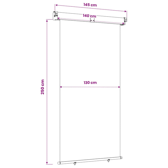 Awning lateral pentru balcon 100% poliester, fier, oțel WALTI