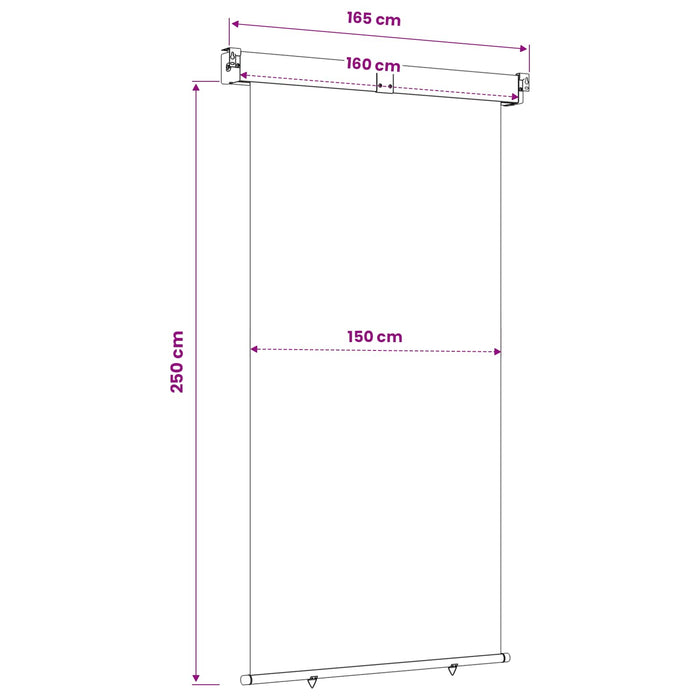 Awning lateral pentru balcon 100% poliester, fier, oțel WALTI