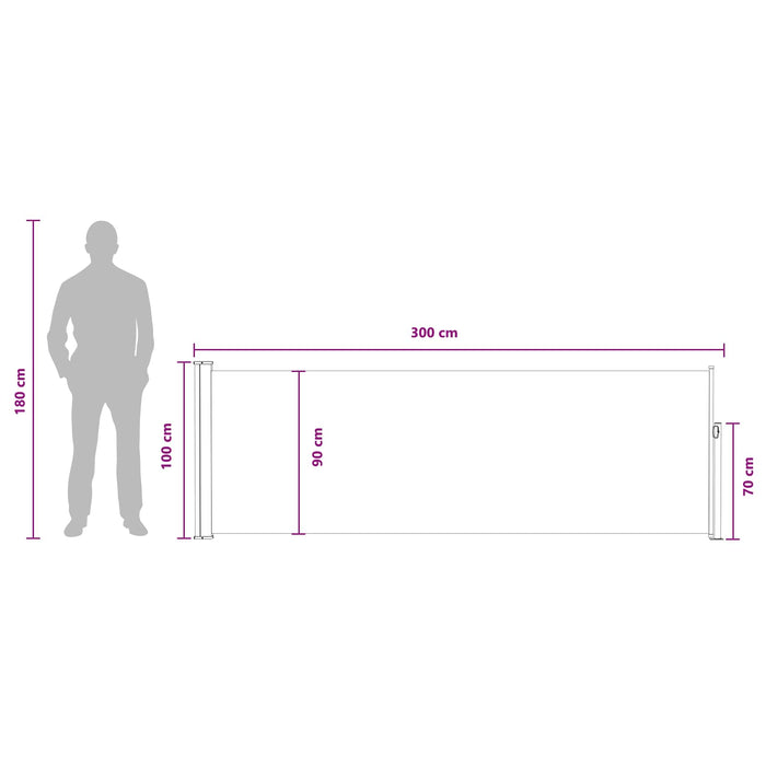 Jaluzea laterală retractabilă Bej 300 x 100 cm Poliester WALTI