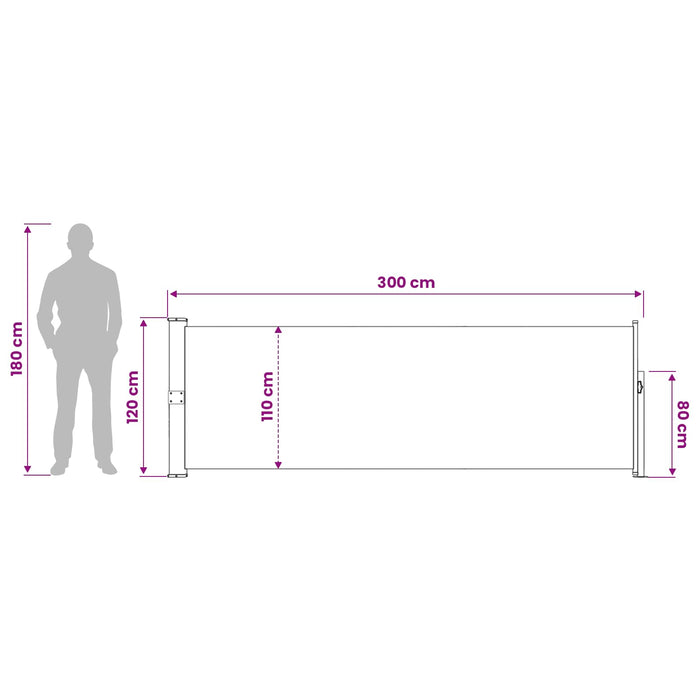 Jaluzea laterală retractabilă Bej 300 x 120 cm Poliester WALTI