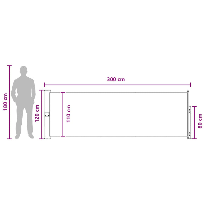 Jaluzea laterală retractabilă Antracit 300 x 120 cm Poliester WALTI