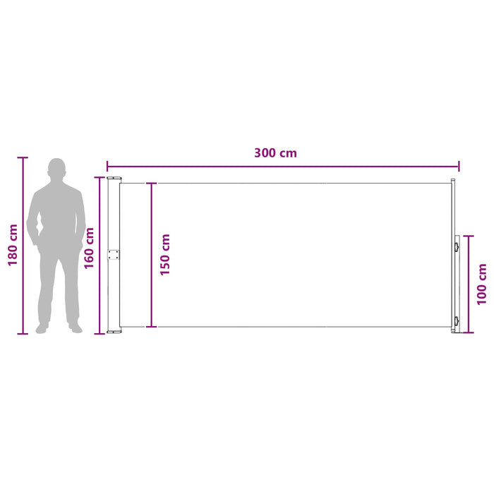 Jaluzea laterală retractabilă Antracit 300 x 160 cm Poliester WALTI