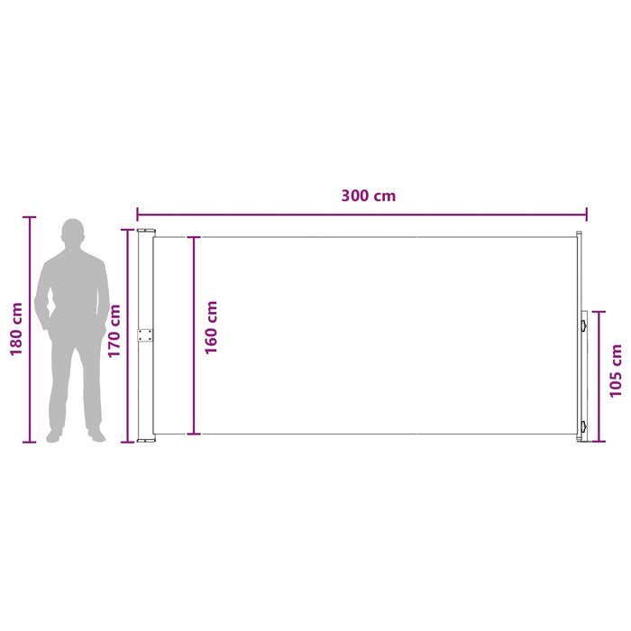 Jaluzea laterală retractabilă Antracit 300 x 170 cm Poliester WALTI