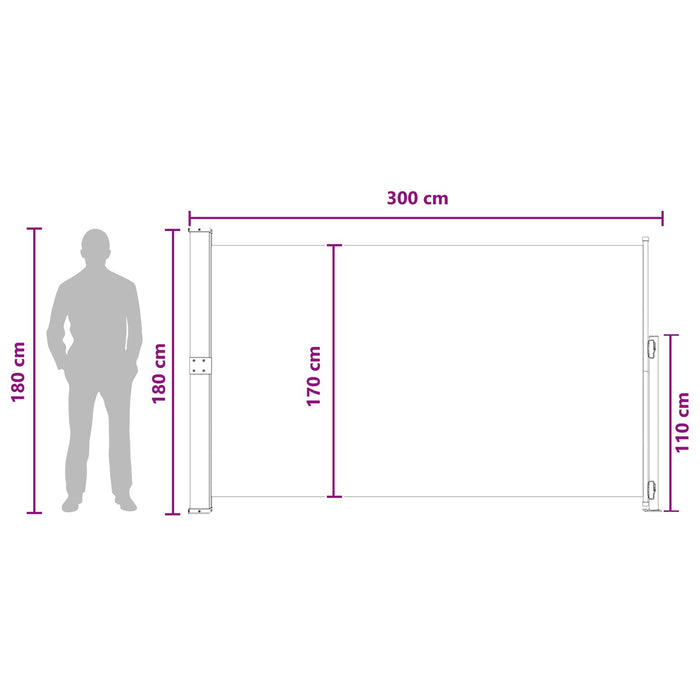 Jaluzea laterală retractabilă Antracit 300 x 180 cm Poliester WALTI