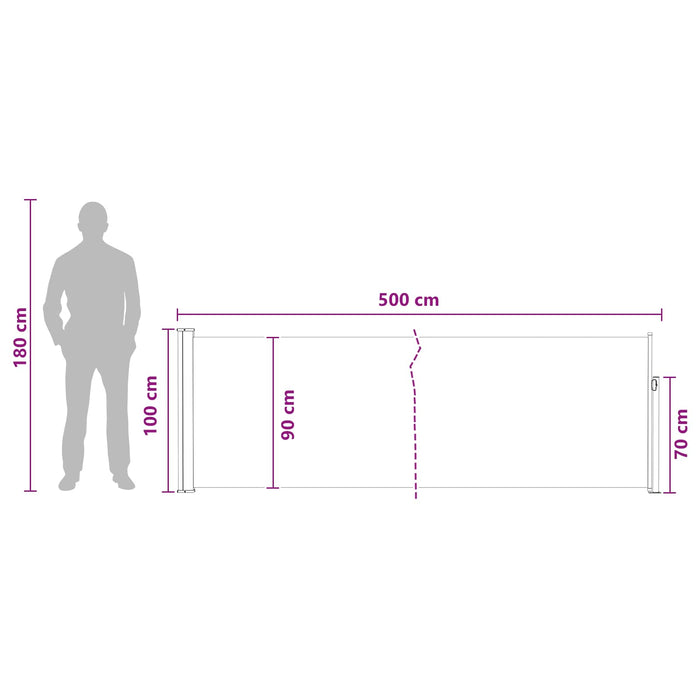 Jaluzea laterală retractabilă Bej 500 x 100 cm Poliester WALTI