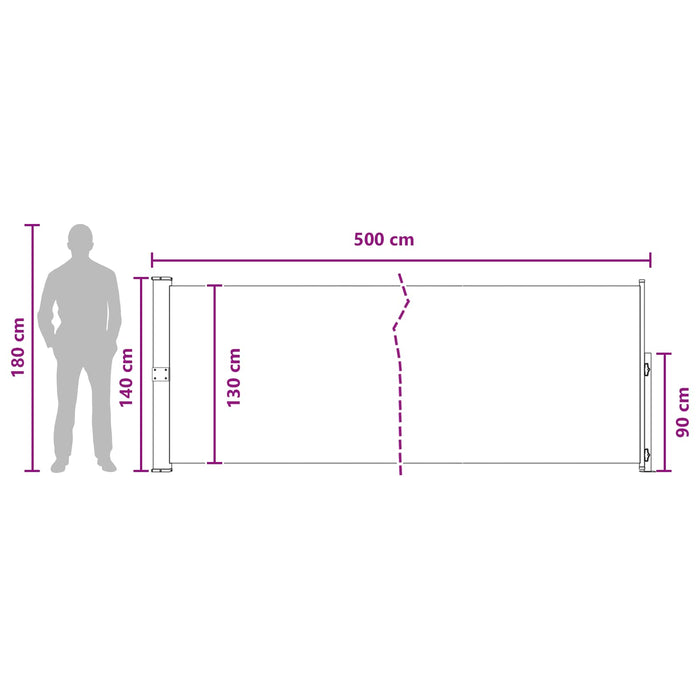 Jaluzea laterală retractabilă Bej 500 x 140 cm Poliester WALTI