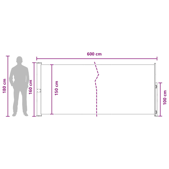 Jaluzea laterală retractabilă Bej 600 x 160 cm Poliester WALTI