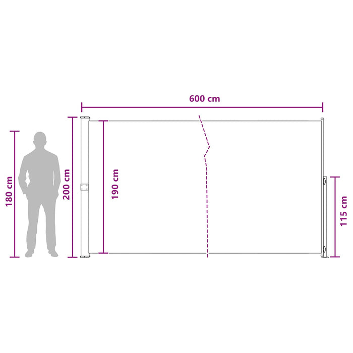Jaluzea laterală retractabilă Bej 600 x 200 cm Poliester WALTI