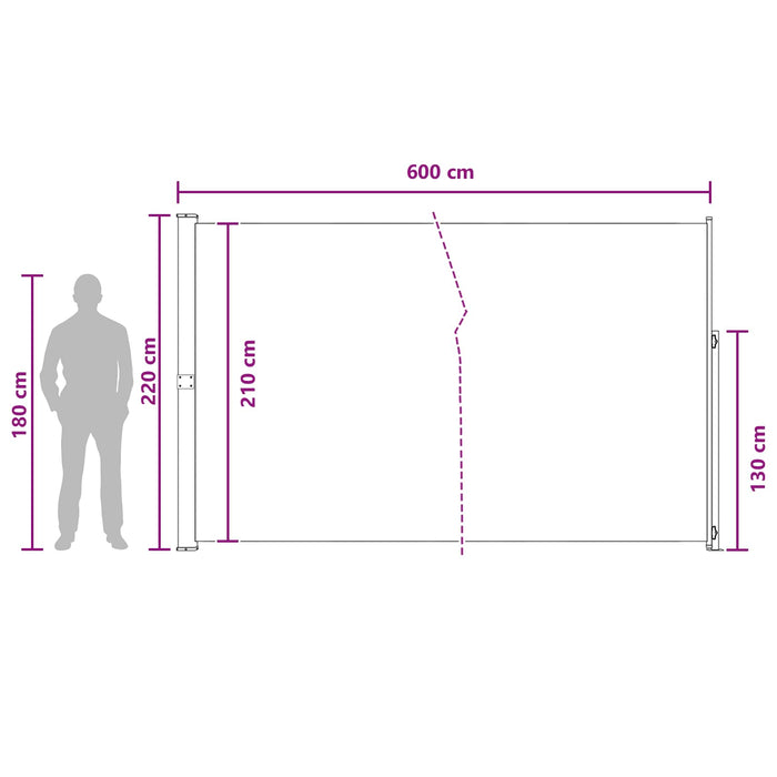 Jaluzea laterală retractabilă Antracit 600 x 220 cm Poliester WALTI