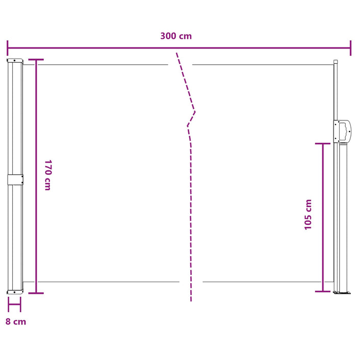 Jaluzea laterală retractabilă Maro 300 x 170 cm Poliester WALTI