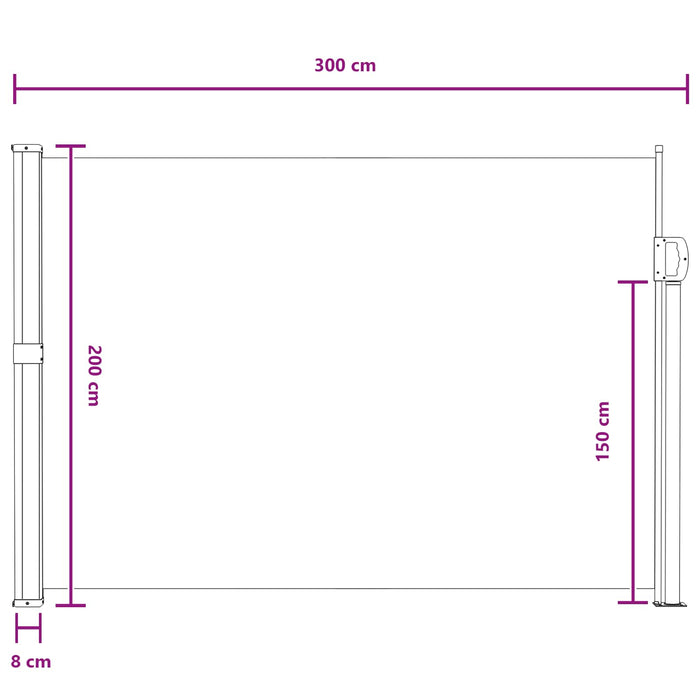 Jaluzea laterală retractabilă Nisipiu 300 x 200 cm Poliester WALTI