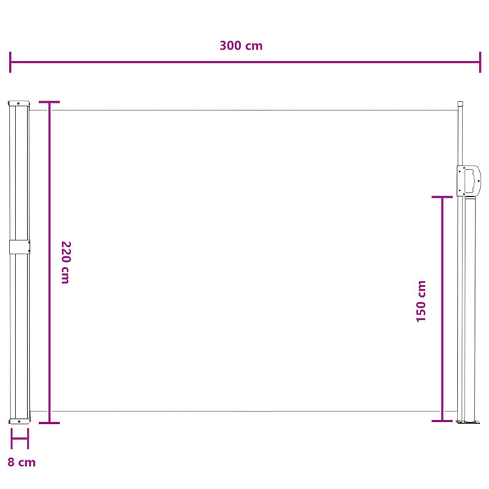 Jaluzea laterală retractabilă Gri 300 x 220 cm Poliester WALTI