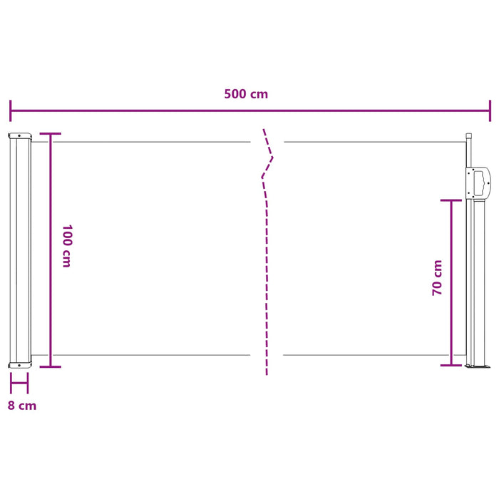 Jaluzea laterală retractabilă Gri 500 x 100 cm Poliester WALTI