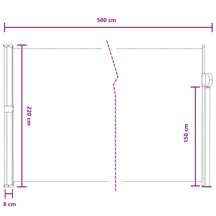 Jaluzea laterală retractabilă Nisipiu 500 x 220 cm Poliester WALTI