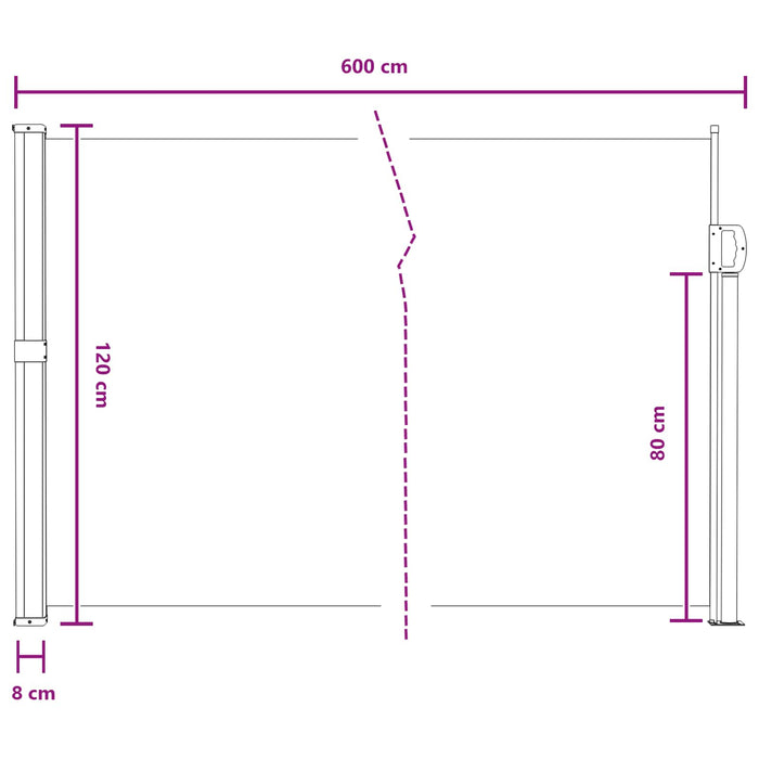 Jaluzea laterală retractabilă Gri 600 x 120 cm Poliester WALTI