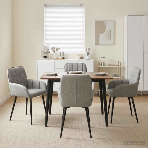 Scaune de dining 4 pcs Catifea Gri deschis 57 x 50 x 85 cm - WALTI WALTI