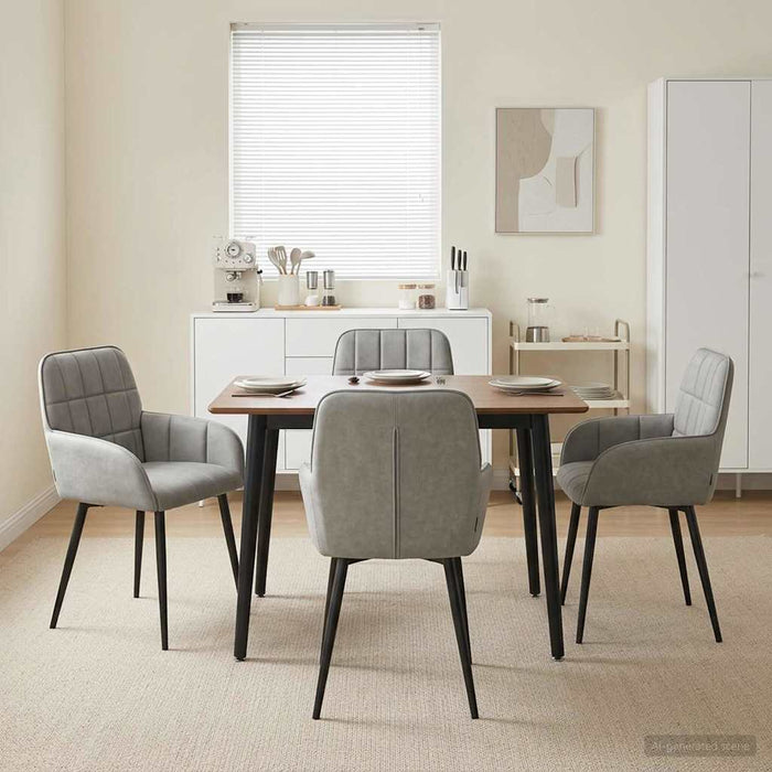 Scaune de dining 4 pcs Catifea Gri deschis 57 x 50 x 85 cm WALTI