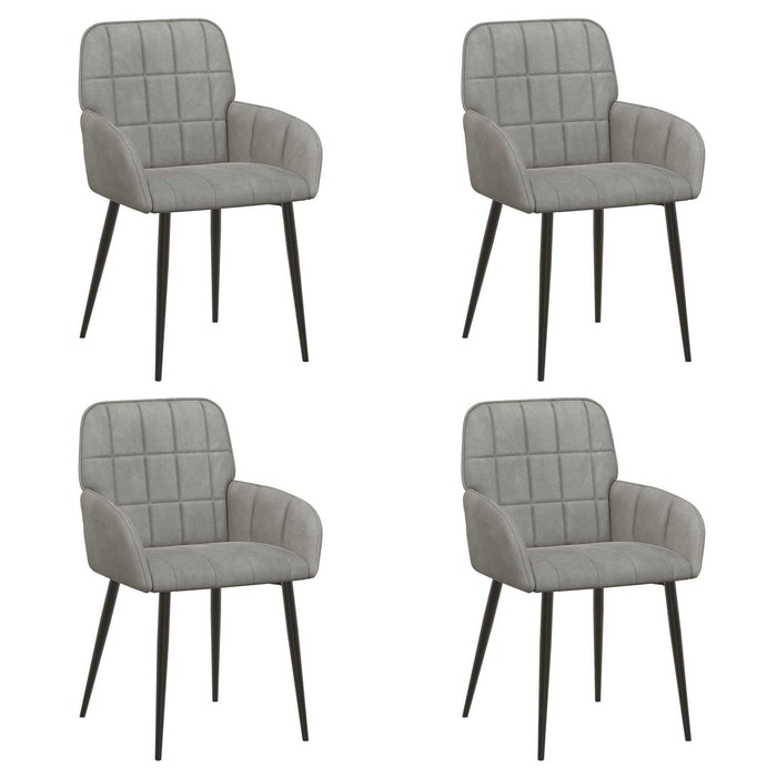 Scaune de dining 4 pcs Catifea Gri deschis 57 x 50 x 85 cm WALTI