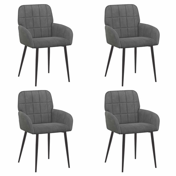Scaune de dining 4 pcs Catifea Gri închis 57 x 50 x 85 cm WALTI