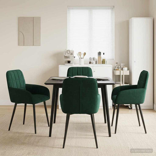 Scaune de dining 4 pcs Catifea Verde închis 57 x 50 x 85 cm - WALTI WALTI