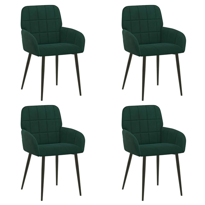 Scaune de dining 4 pcs Catifea Verde închis 57 x 50 x 85 cm WALTI