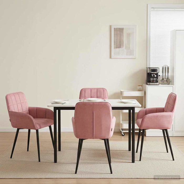 Scaune de dining 4 pcs Catifea Roz 57 x 50 x 85 cm WALTI