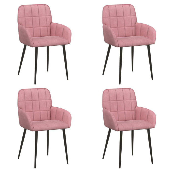 Scaune de dining 4 pcs Catifea Roz 57 x 50 x 85 cm WALTI