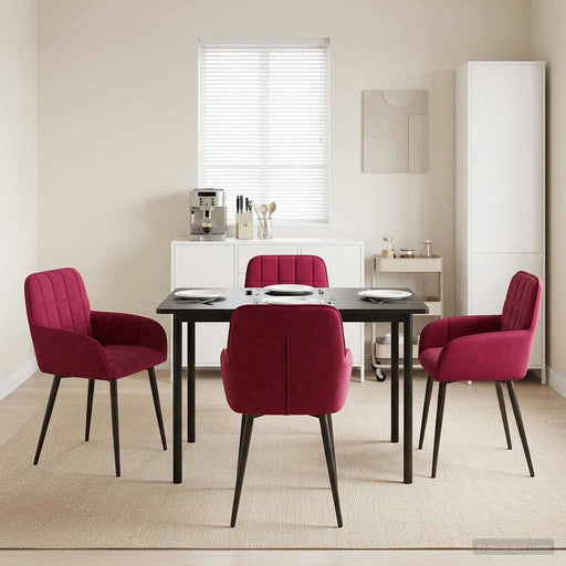 Scaune de dining 4 pcs Catifea Roșu Vin 57 x 50 x 85 cm - WALTI WALTI