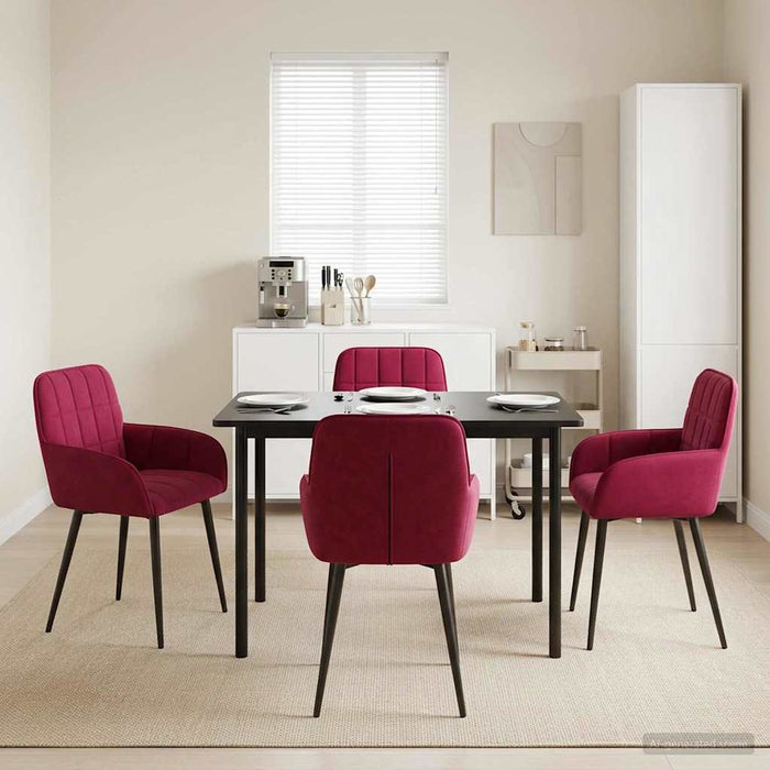 Scaune de dining 4 pcs Catifea Roșu Vin 57 x 50 x 85 cm WALTI