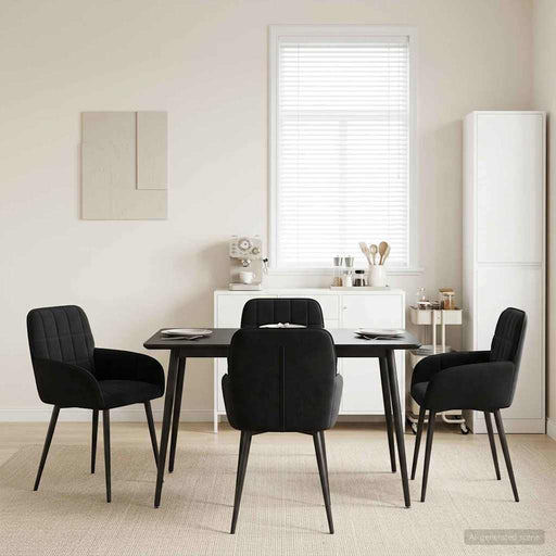 Scaune de dining 4 pcs Catifea Negru 57 x 50 x 85 cm - WALTI WALTI