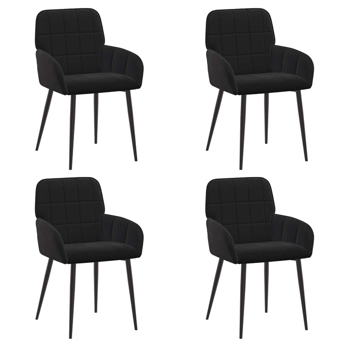Scaune de dining 4 pcs Catifea Negru 57 x 50 x 85 cm WALTI