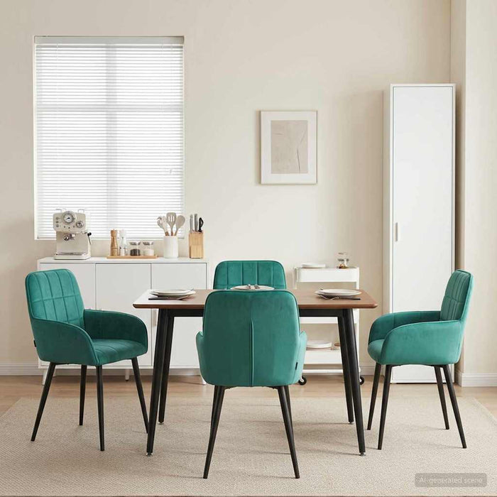 Scaune de dining 4 pcs Catifea Turcoaz 57 x 50 x 85 cm WALTI
