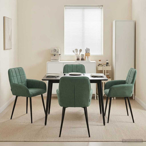 Scaune de dining 4 pcs Catifea Verde Mării 57 x 50 x 85 cm - WALTI WALTI