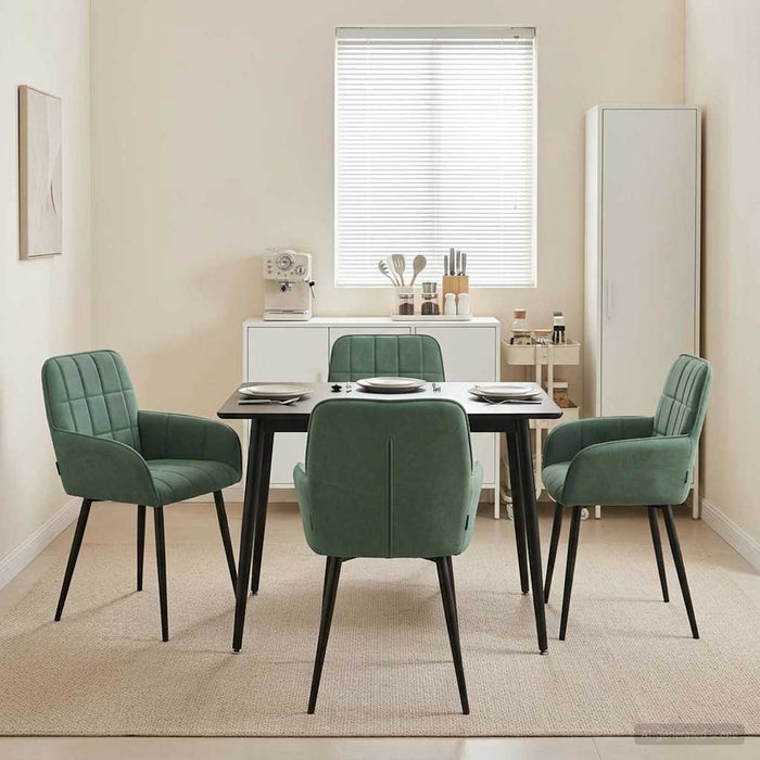 Scaune de dining 4 pcs Catifea Verde Mării 57 x 50 x 85 cm WALTI