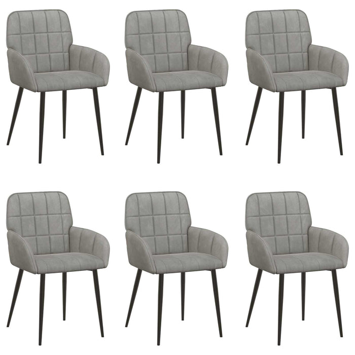 Scaune de dining 6 pcs Catifea Gri deschis 57 x 50 x 85 cm WALTI