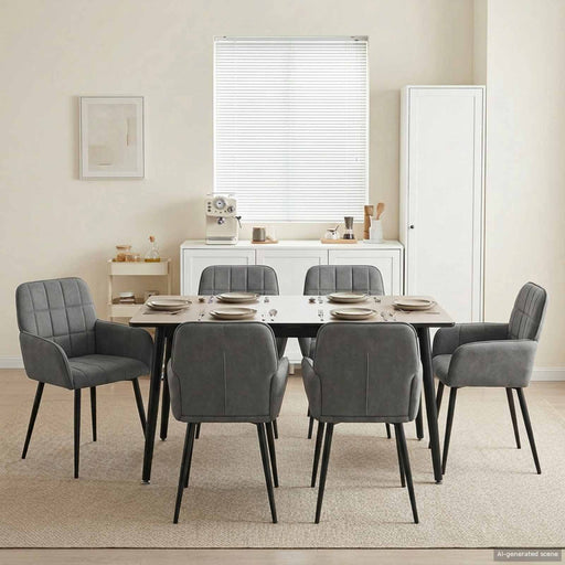 Scaune de dining 6 pcs Catifea Gri închis 57 x 50 x 85 cm - WALTI WALTI