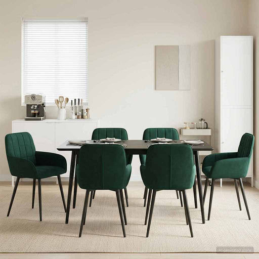 Scaune de dining 6 pcs Catifea Verde închis 57 x 50 x 85 cm - WALTI WALTI