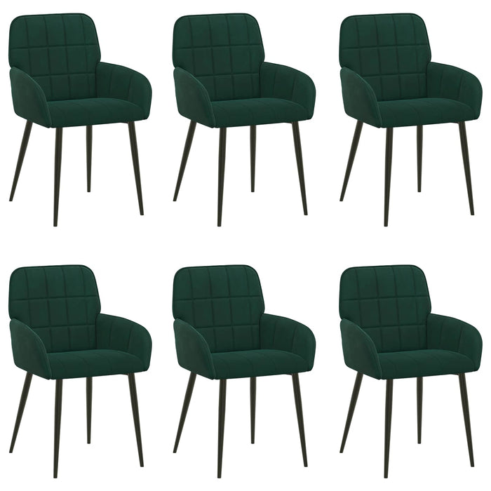 Scaune de dining 6 pcs Catifea Verde închis 57 x 50 x 85 cm WALTI
