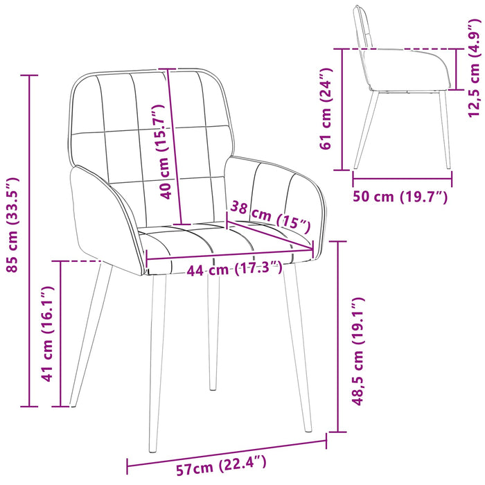 Scaune de dining 6 pcs Catifea Roz 57 x 50 x 85 cm WALTI