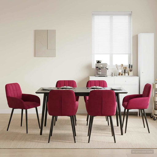 Scaune de dining 6 pcs Catifea Roșu Vin 57 x 50 x 85 cm - WALTI WALTI