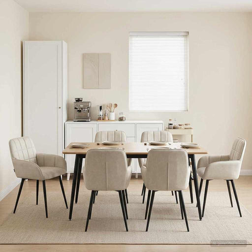 Scaune de dining 6 pcs Catifea Crem 57 x 50 x 85 cm - WALTI WALTI