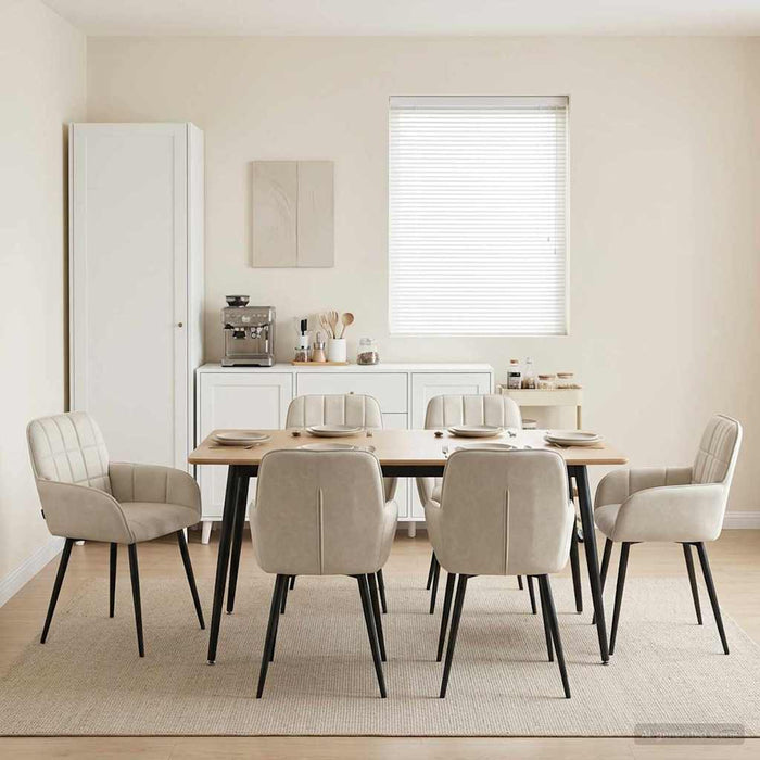 Scaune de dining 6 pcs Catifea Crem 57 x 50 x 85 cm WALTI