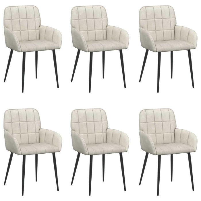 Scaune de dining 6 pcs Catifea Crem 57 x 50 x 85 cm WALTI