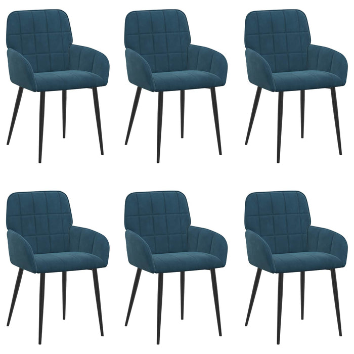 Scaune de dining 6 pcs Catifea albastru 57 x 50 x 85 cm WALTI