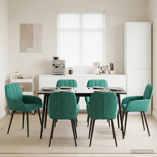 Scaune de dining 6 pcs Catifea Turcoaz 57 x 50 x 85 cm - WALTI WALTI
