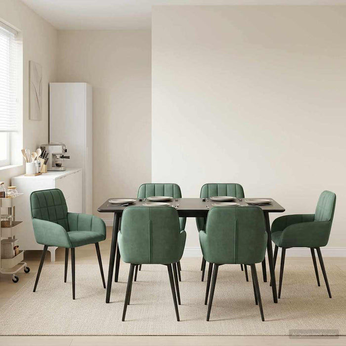 Scaune de dining 6 pcs Catifea Verde Mării 57 x 50 x 85 cm WALTI