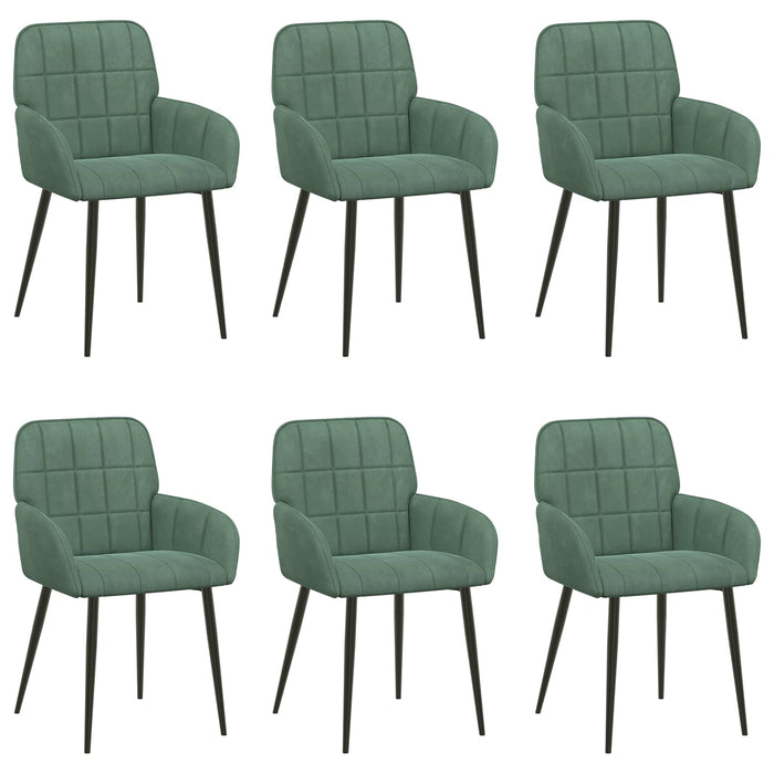 Scaune de dining 6 pcs Catifea Verde Mării 57 x 50 x 85 cm WALTI